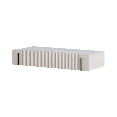 Toaletka Malmi 100 cm wisząca z szufladami - kaszmir / crema bianca / czarny